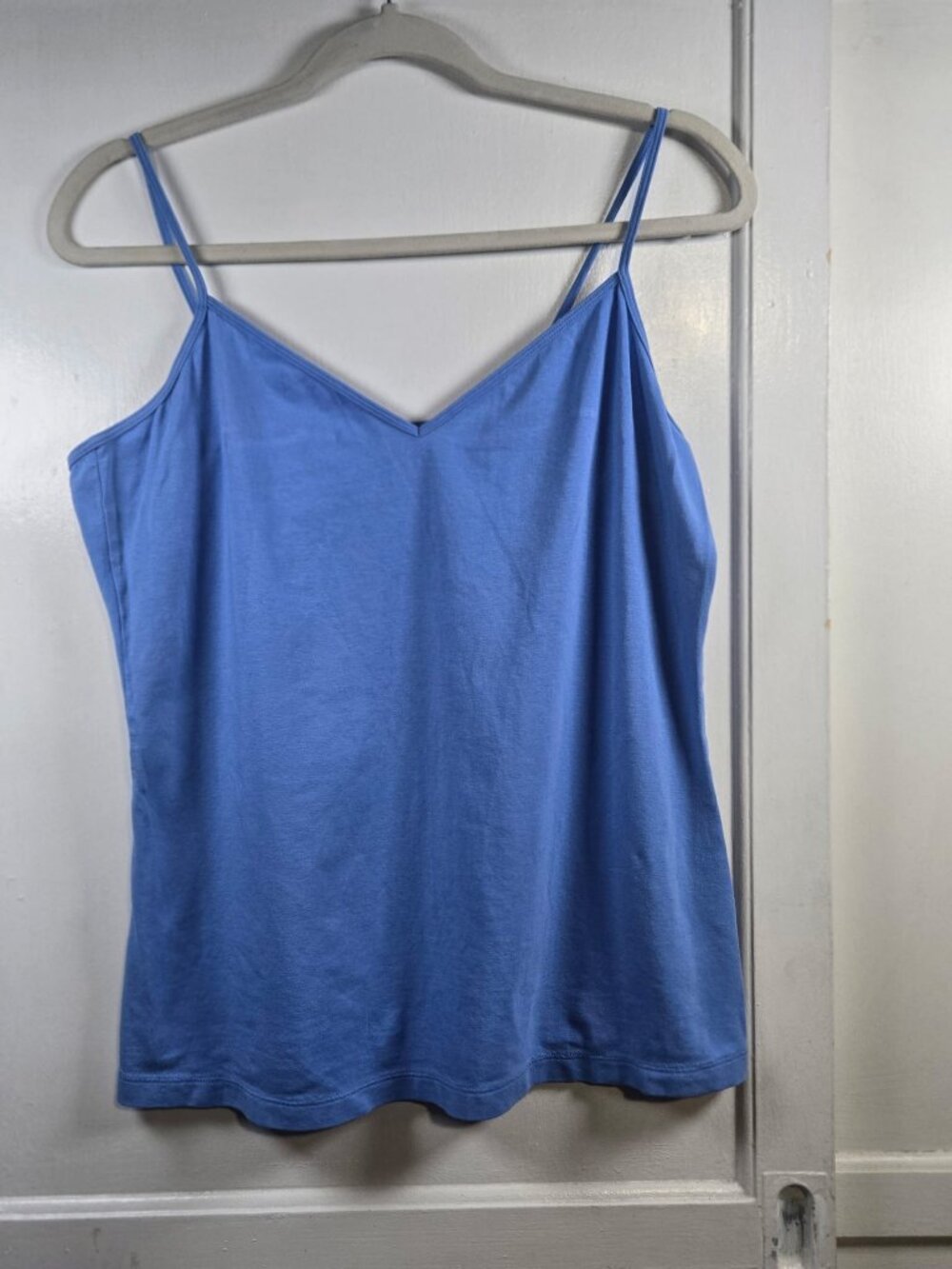 Old Navy Women’s XL Blue Stretch Cami Tank Top Spaghetti Strap V-Neck Cotton